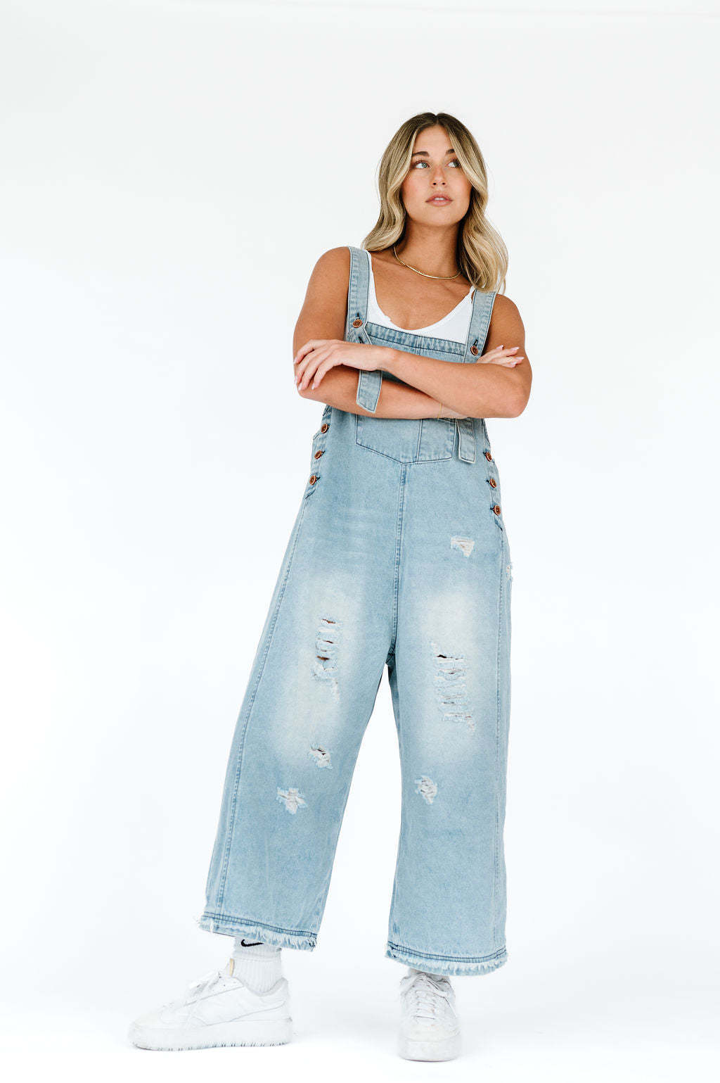 Seraphine™ | Vintage Yırtık Detaylı Salopet Tulum