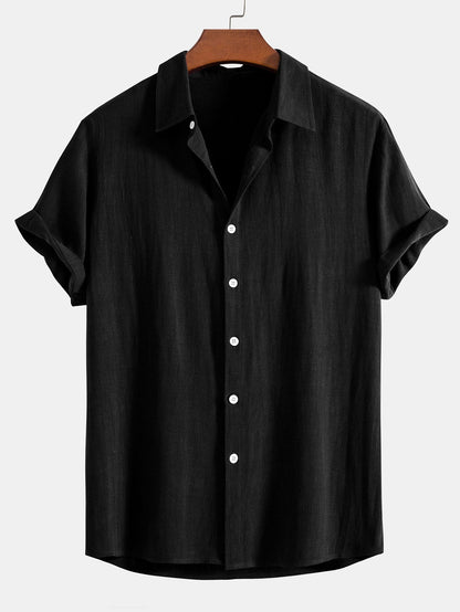 Keten Rayon Karışımı Düğmeli Gömlek ve Düz Paça Keten Pantolon