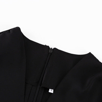 Seraphine™ | Elise Uzun Kollu Derin V Yaka Mini Elbise