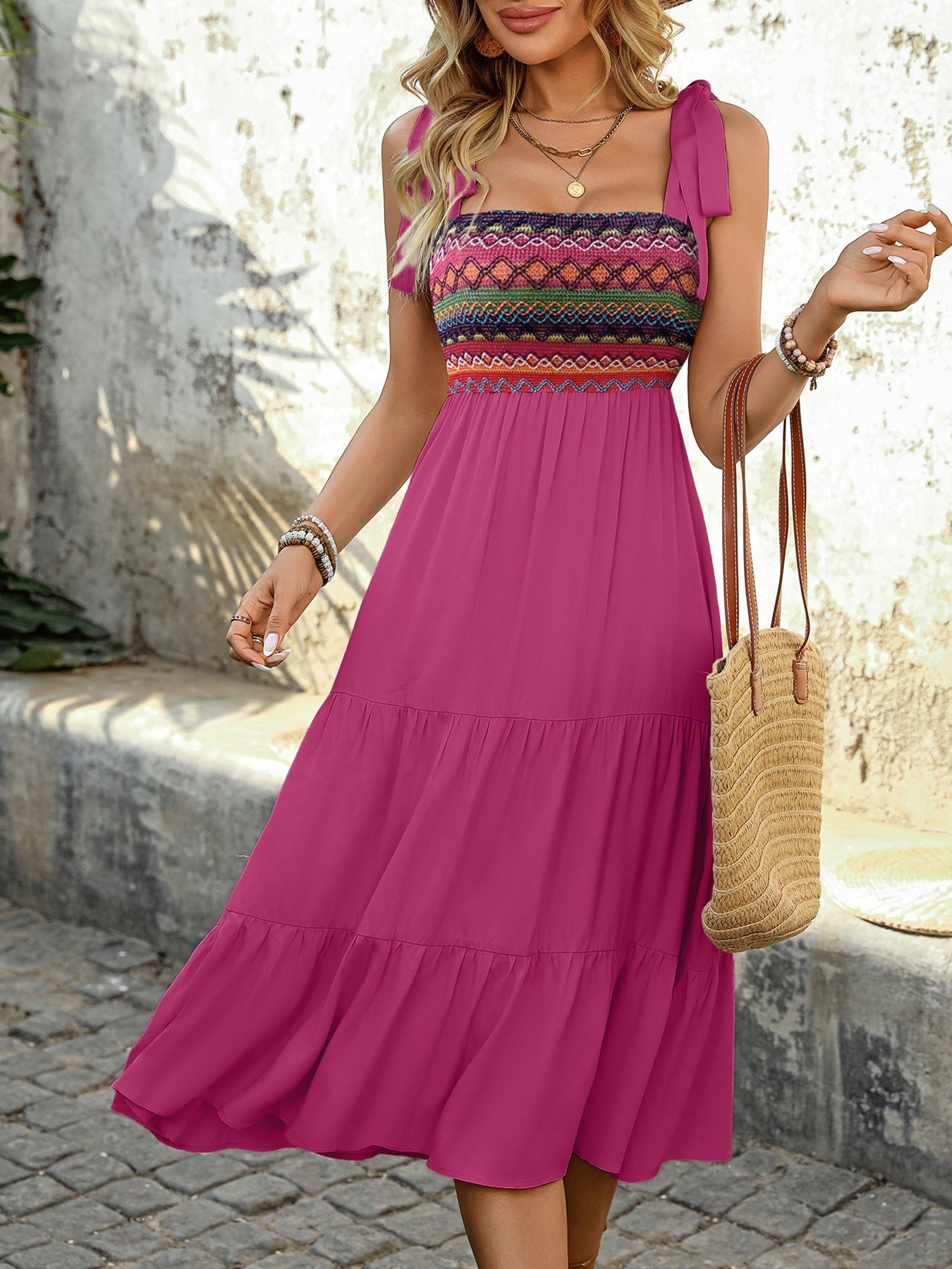 Seraphine™ | Solea Etnik Midi Elbise