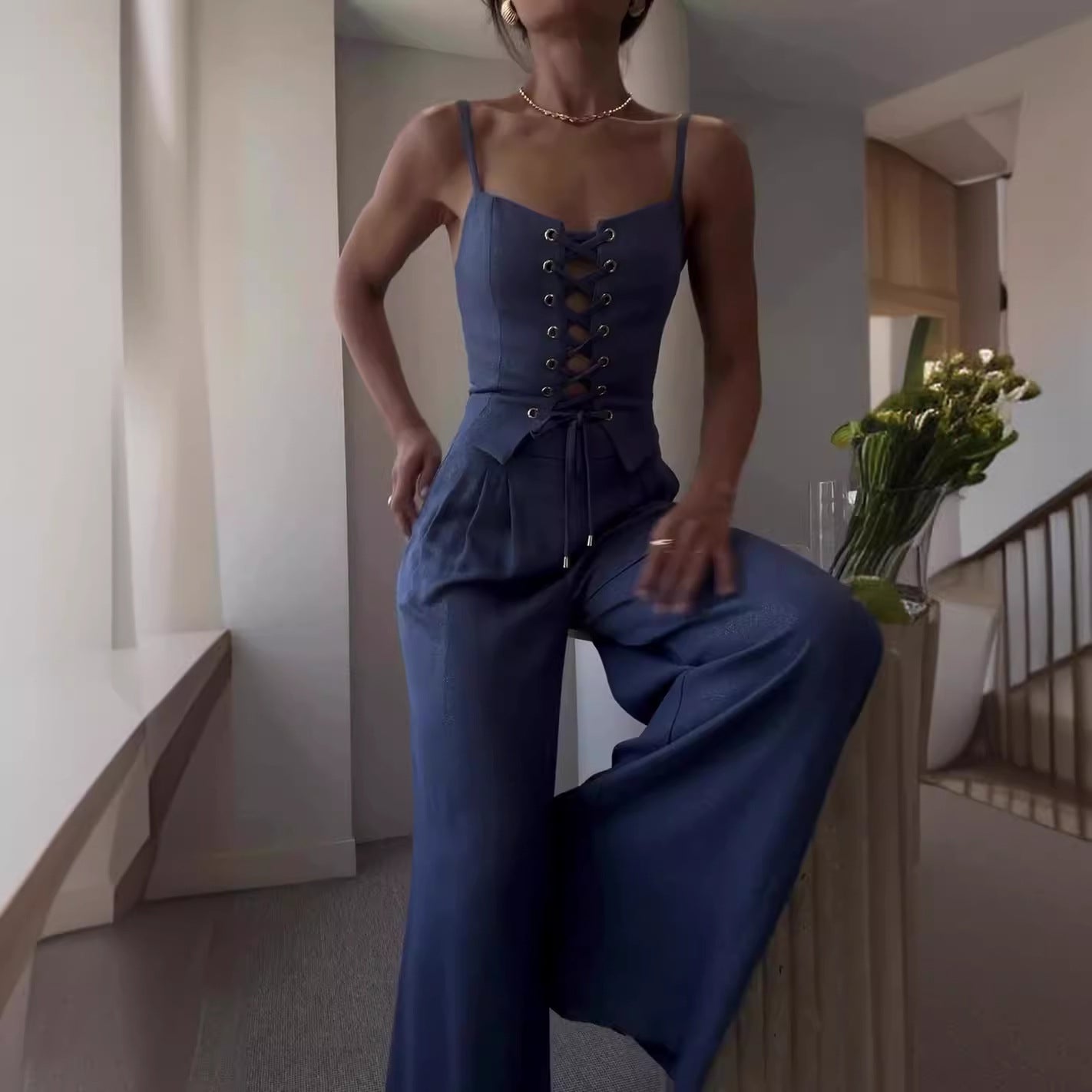 Seraphine™ | Celeste Bağcıklı Yazlık Tulum