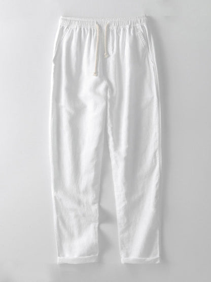 Keten Rayon Karışımı Düğmeli Gömlek ve Düz Paça Keten Pantolon