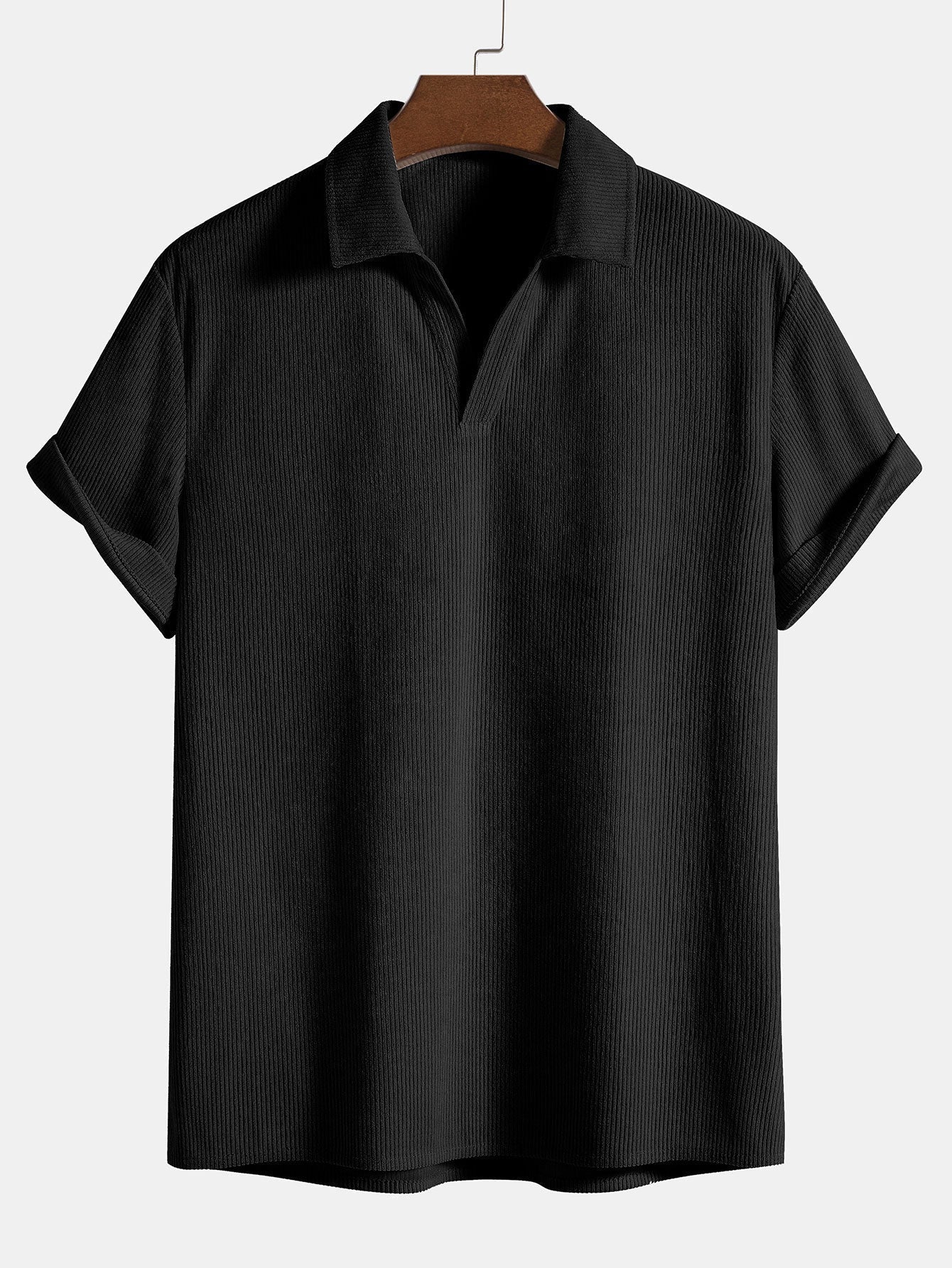 Kısa Kollu Kadife Polo Gömlek ve Kadife Şort