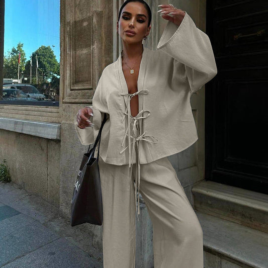 Seraphine™ | Bağcık Detaylı Geniş Kesim Takım