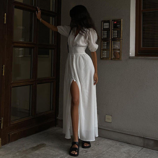 Seraphine™ | Vivianne Düğmeli Yırtmaçlı Maxi Elbise
