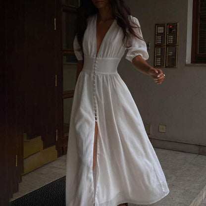 Seraphine™ | Vivianne Düğmeli Yırtmaçlı Maxi Elbise