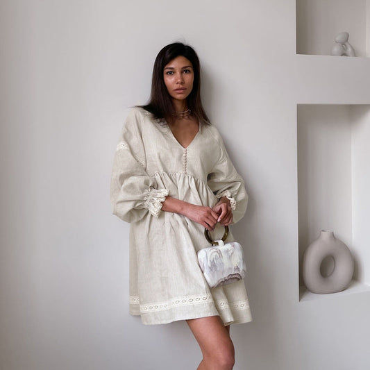 Seraphine™ | Solene Balon Kol Dantel Elbise
