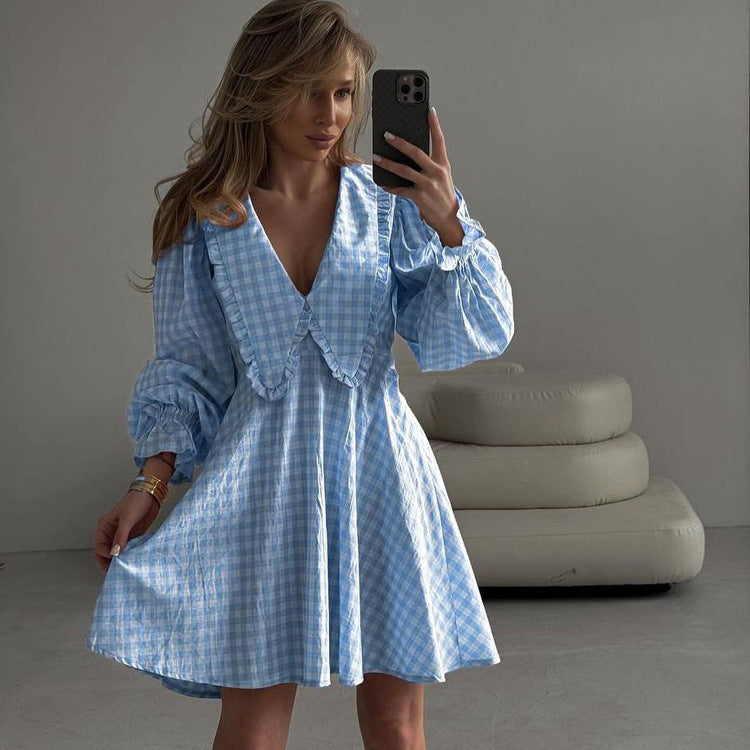 Seraphine™ | Colette Kareli Fırfır Elbise
