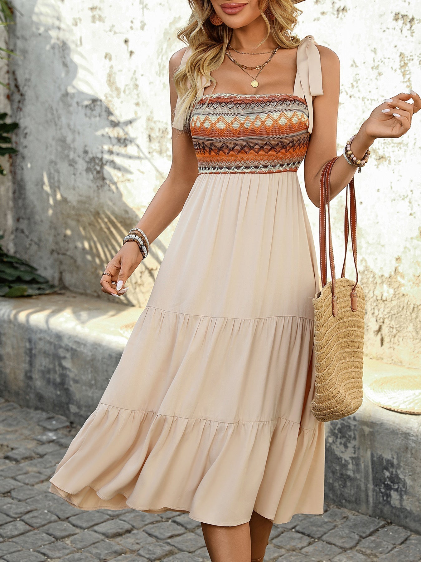 Seraphine™ | Solea Etnik Midi Elbise