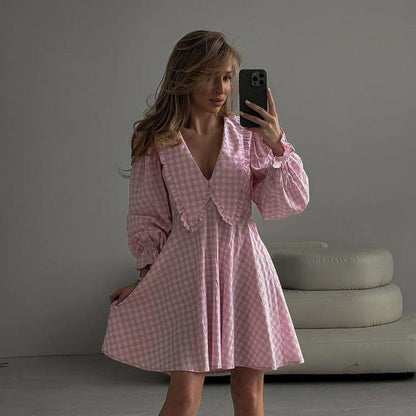 Seraphine™ | Colette Kareli Fırfır Elbise