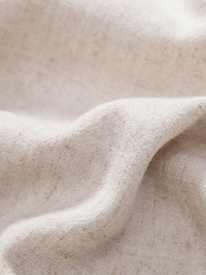 Keten Rayon Karışımı Düğmeli Gömlek ve Düz Paça Keten Pantolon