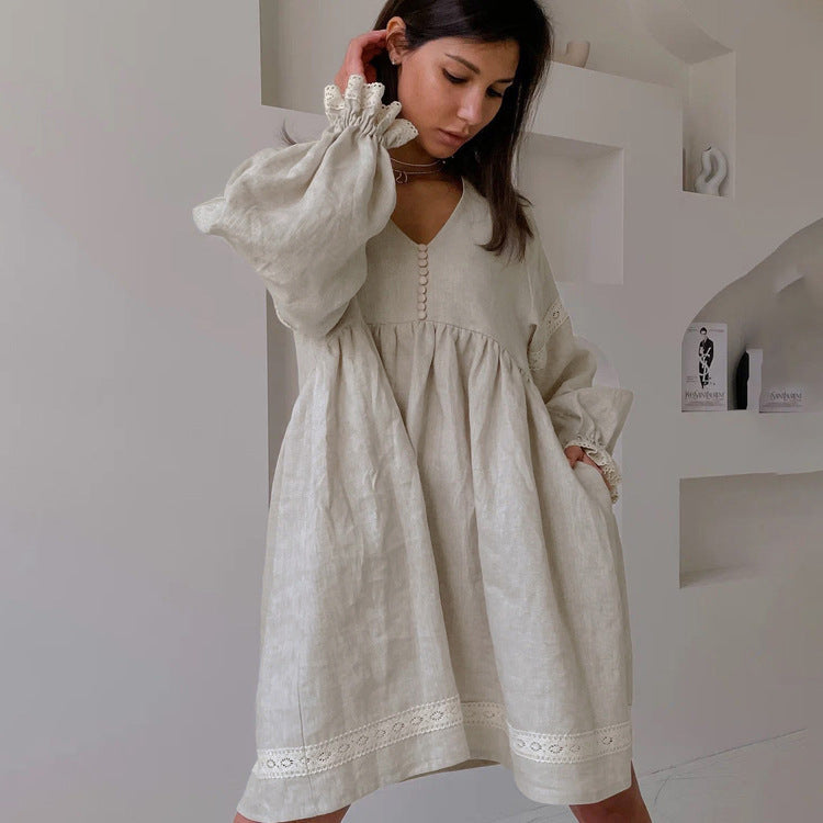 Seraphine™ | Solene Balon Kol Dantel Elbise