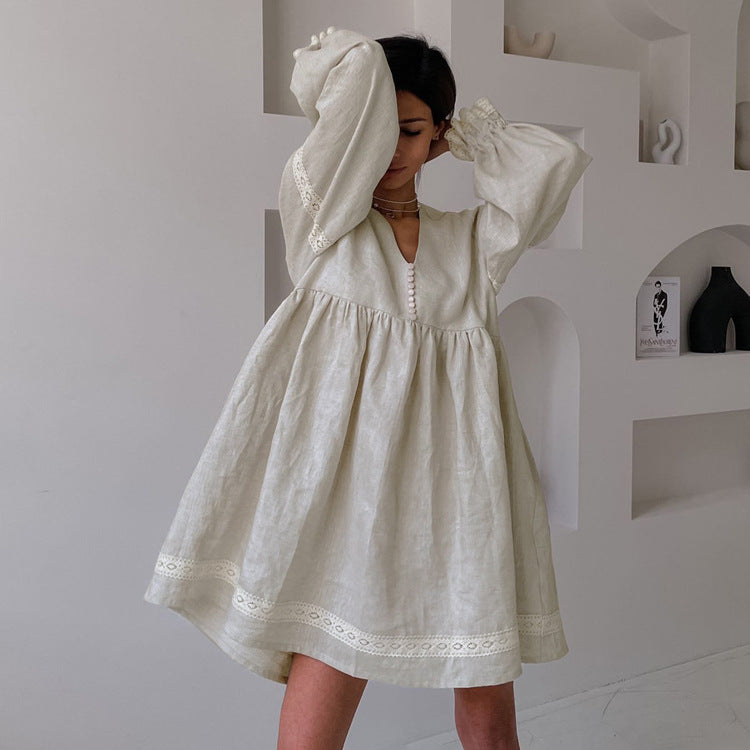 Seraphine™ | Solene Balon Kol Dantel Elbise