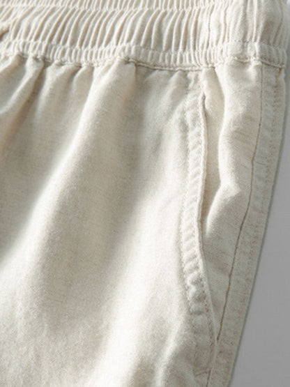 Keten Rayon Karışımı Düğmeli Gömlek ve Düz Paça Keten Pantolon
