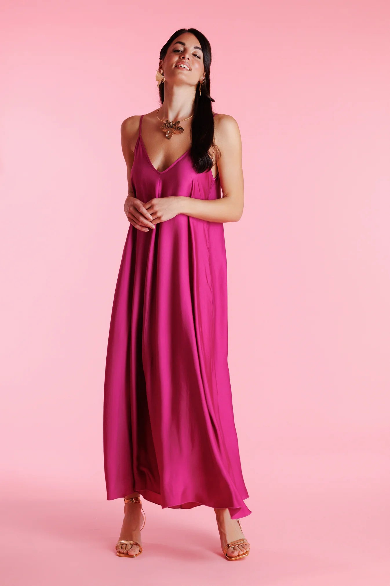 Seraphine™ | Vivienne Rahat Kesim Askılı Maxi Elbise