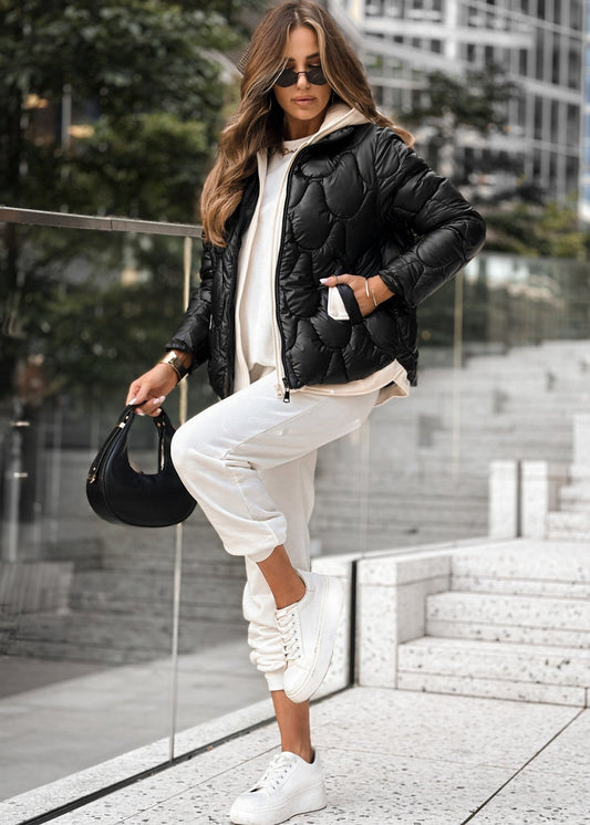 Kadın Oversize Parlak Dokulu Mont 🧥✨